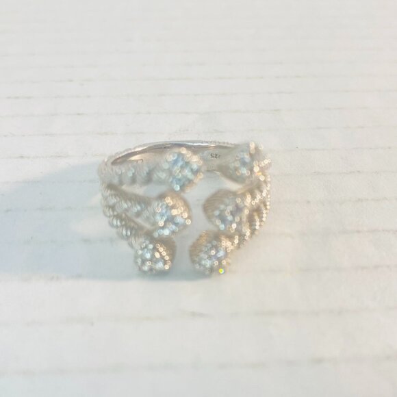 Vintage Judith Ripka Sterling Silver Ring–Leaf-Inspired CZ Design | 925 Thailand - Picture 6 of 10